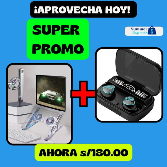 Oferta 1 Soporte de laptop + audifonos M10